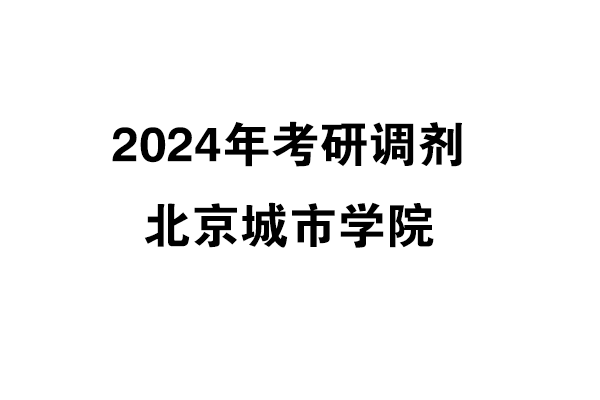 北京城市学院2024年考研调剂信息-设计135700